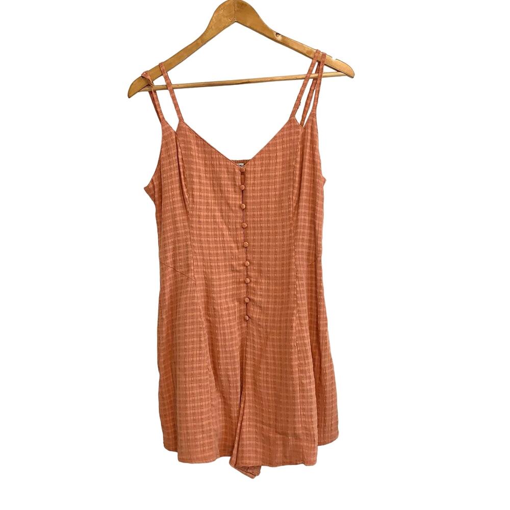 Amuse Society Dusty Peach Spaghetti Strap Romper